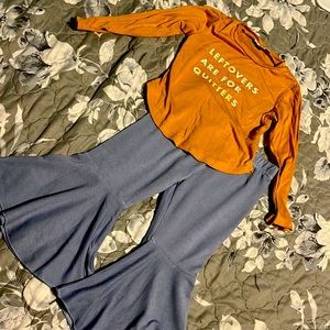 Leftovers are for quitters bell bottom set 18-24M